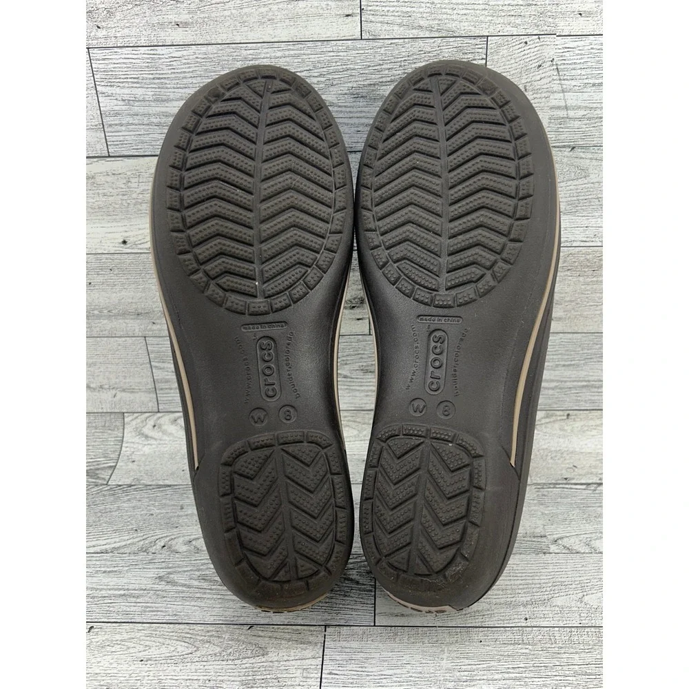 Crocs Mary Jane Flats Dark Brown Women Size 8 Comfort‎ Casual Shoes